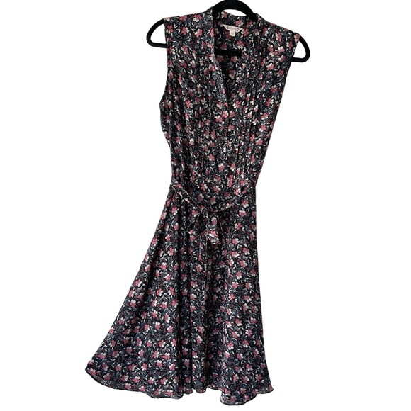 NANETTE LEPORE | NWOT | SLEEVELESS BLACK FLORAL SWING DRESS | SIZE: 8 - Picture 2 of 10